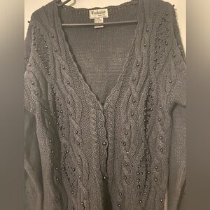 Exclusive Charcoal V-Neck Sweater